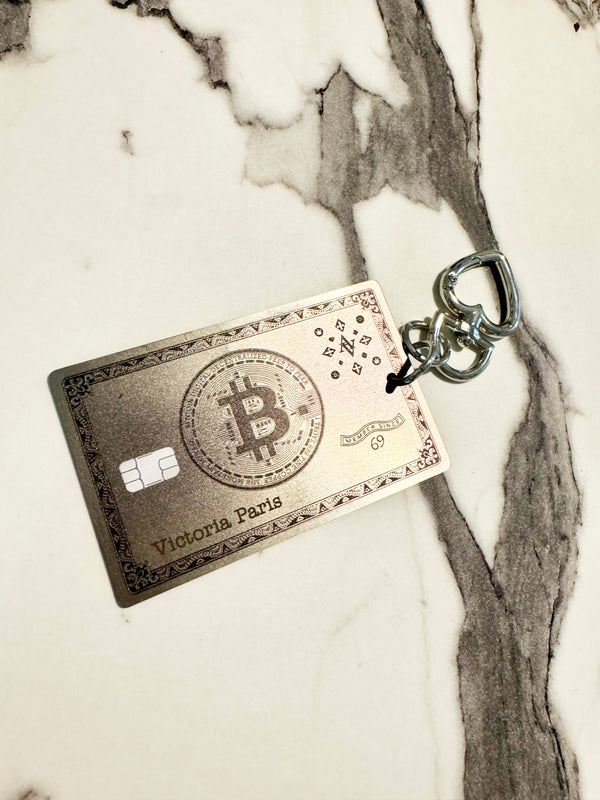 Art's Titanium 1K Monogrammed Bag Tag$ Engraved with your name on it!